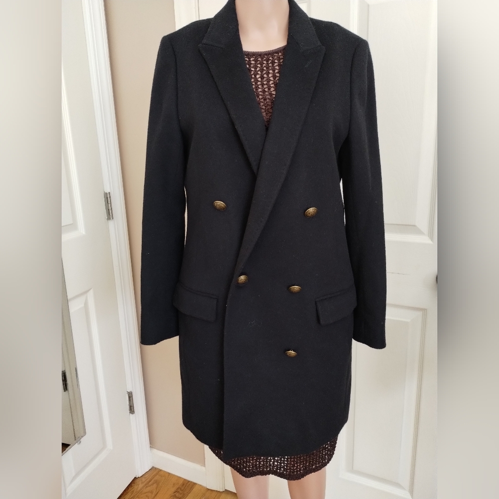 All Saints Elegant Black Double-Breasted Women's Coat 8